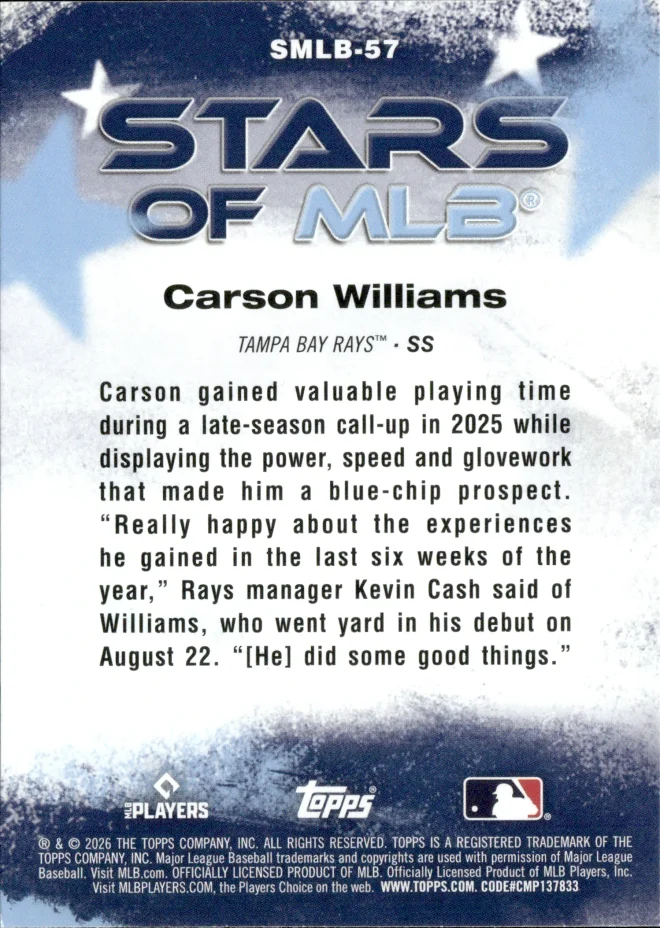 Carson Williams card back