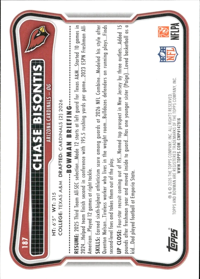 Chase Bisontis card back
