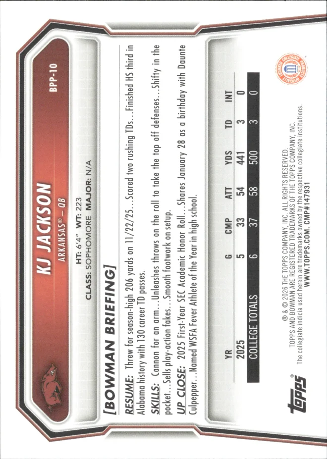 KJ Jackson card back