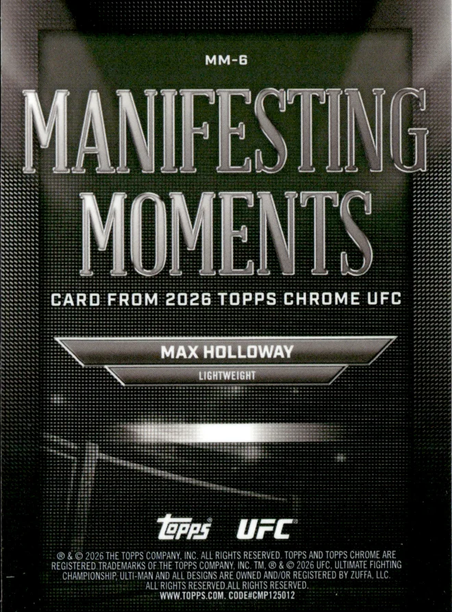 Max Holloway card back