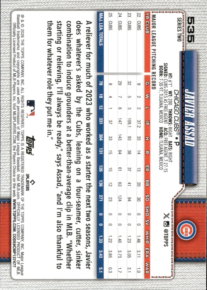 Javier Assad card back
