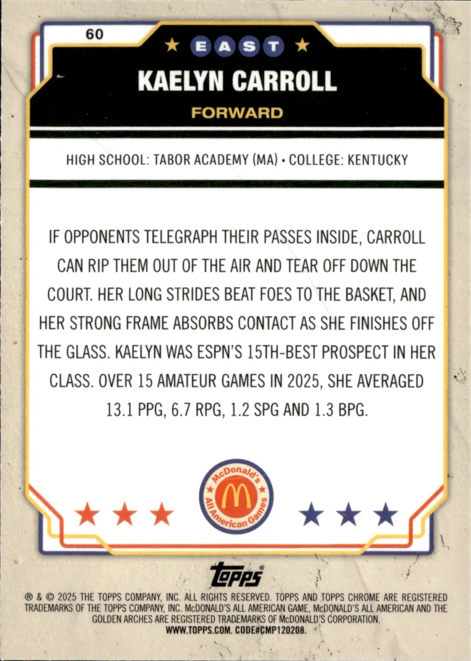 Kaelyn Carroll card back