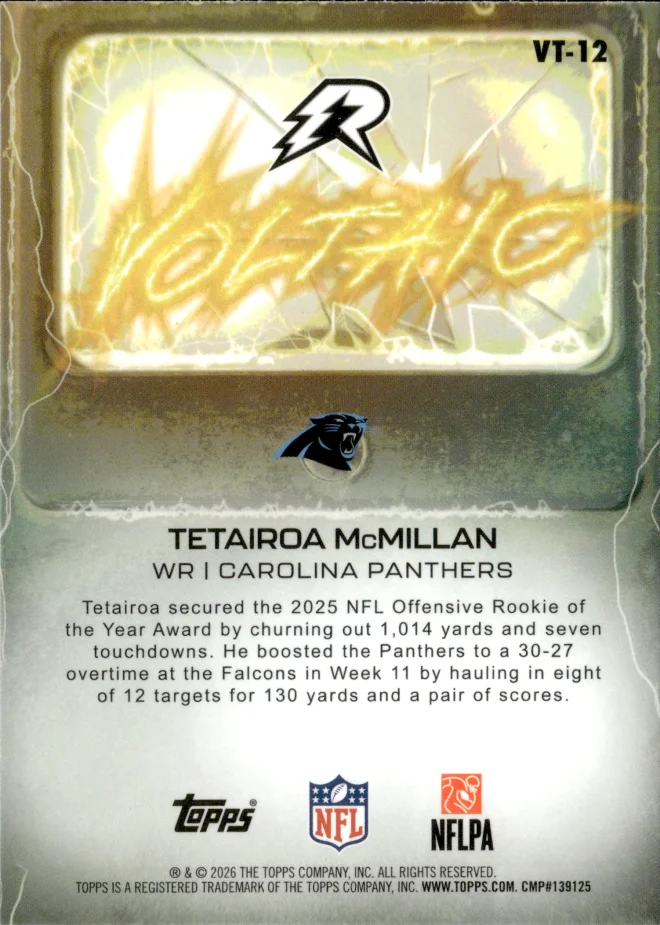 Tetairoa McMillan card back