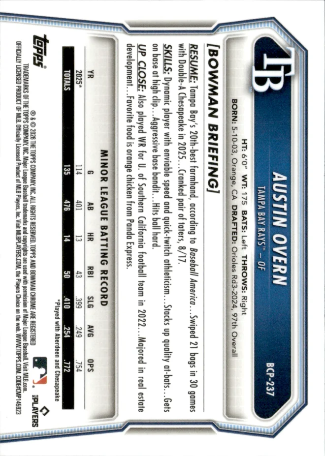 Austin Overn card back