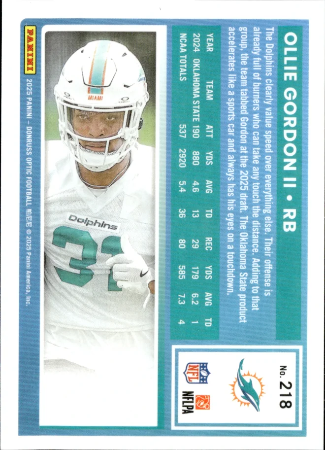Ollie Gordon II card back