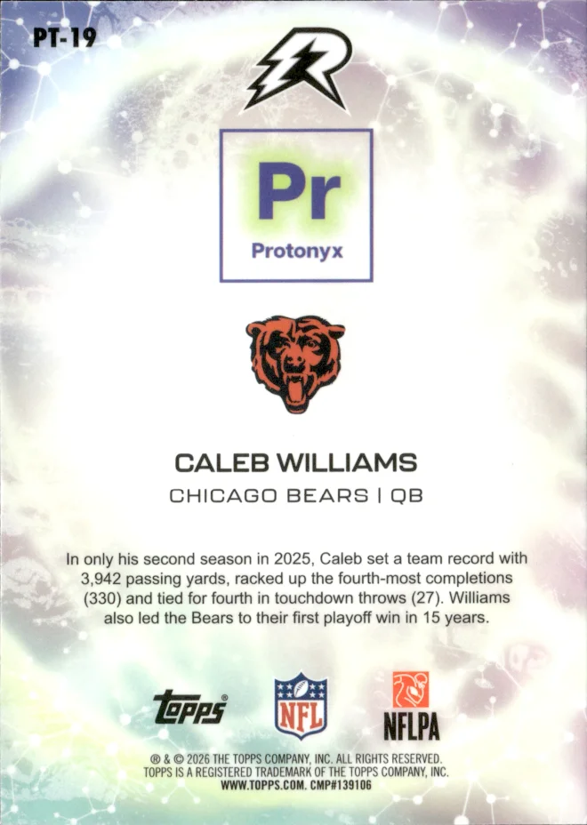 Caleb Williams card back