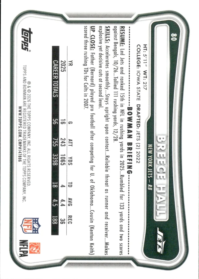 Breece Hall card back