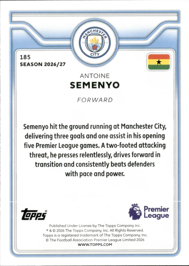 Antoine Semenyo card back