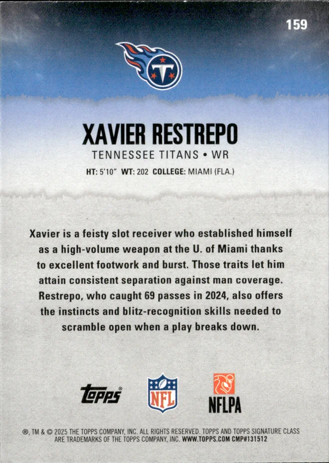 Xavier Restrepo card back