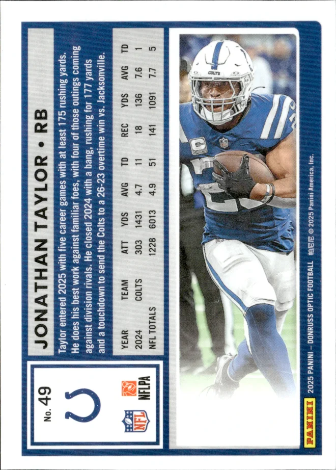Jonathan Taylor card back
