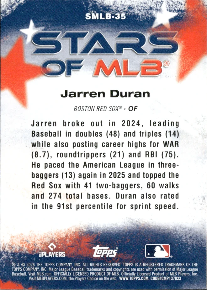 Jarren Duran card back