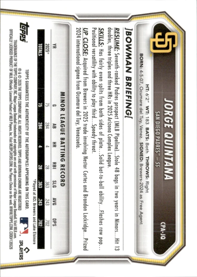 Jorge Quintana card back