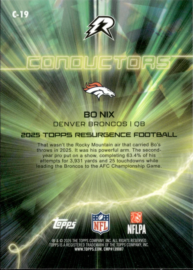 Bo Nix card back