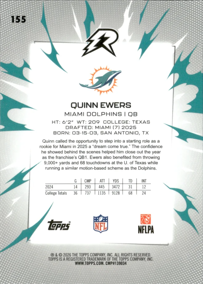 Quinn Ewers card back