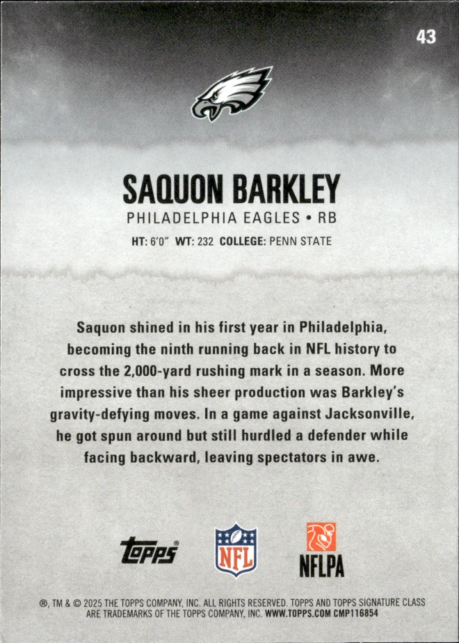 Saquon Barkley card back