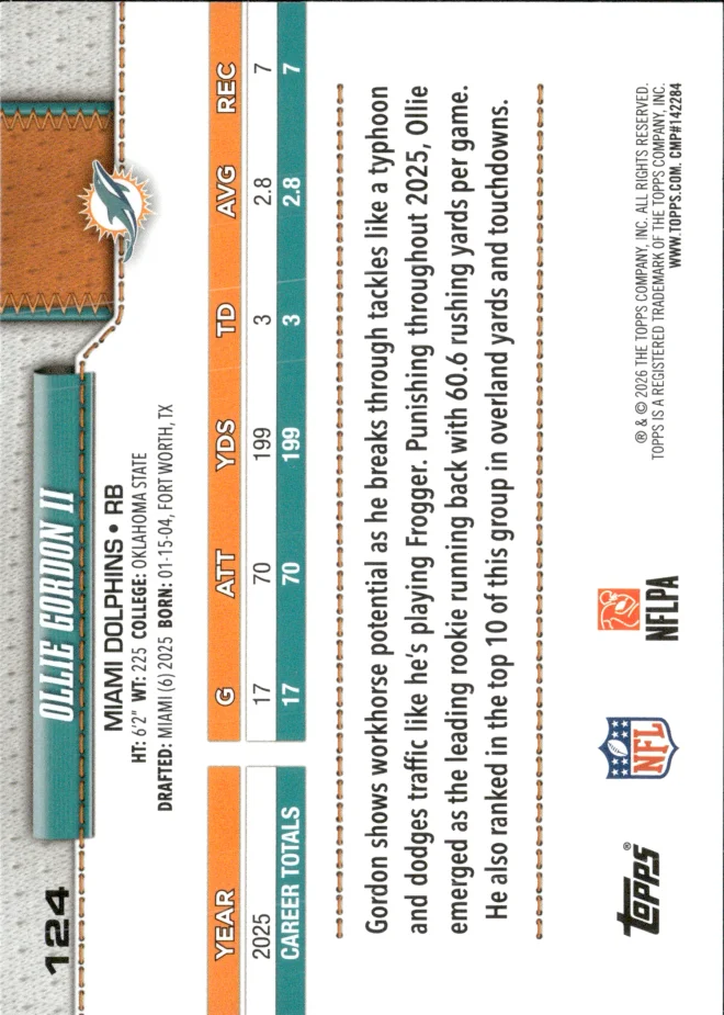 Ollie Gordon II card back