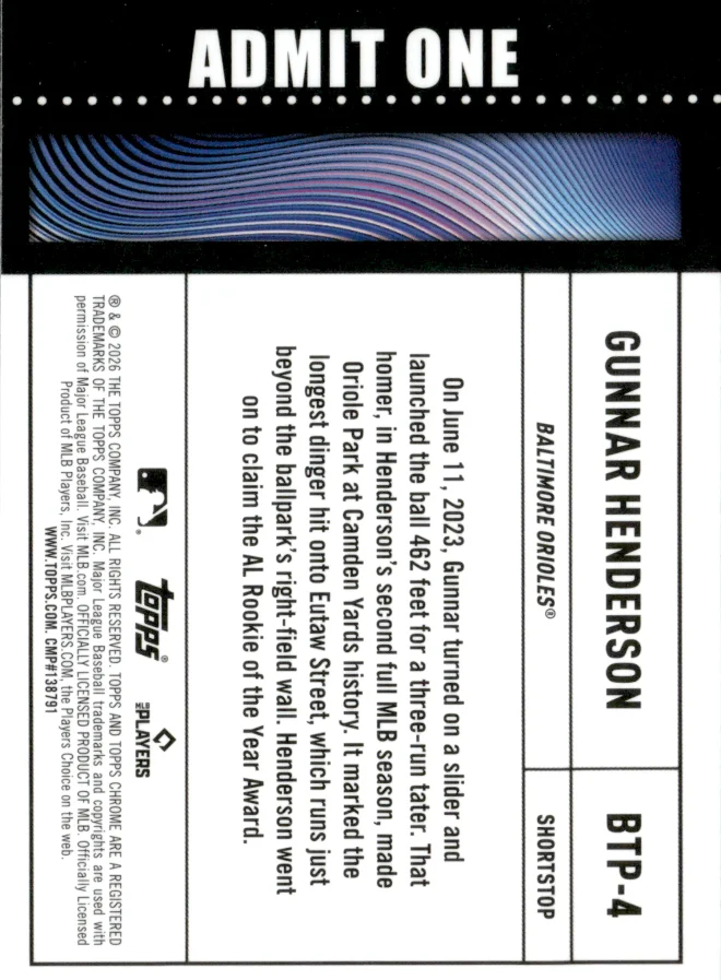 Gunnar Henderson card back