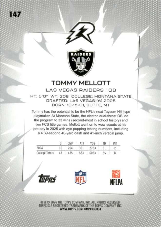 Tommy Mellott card back