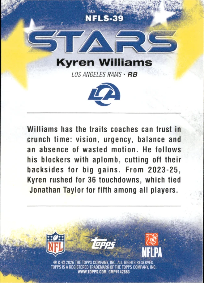 Kyren Williams card back