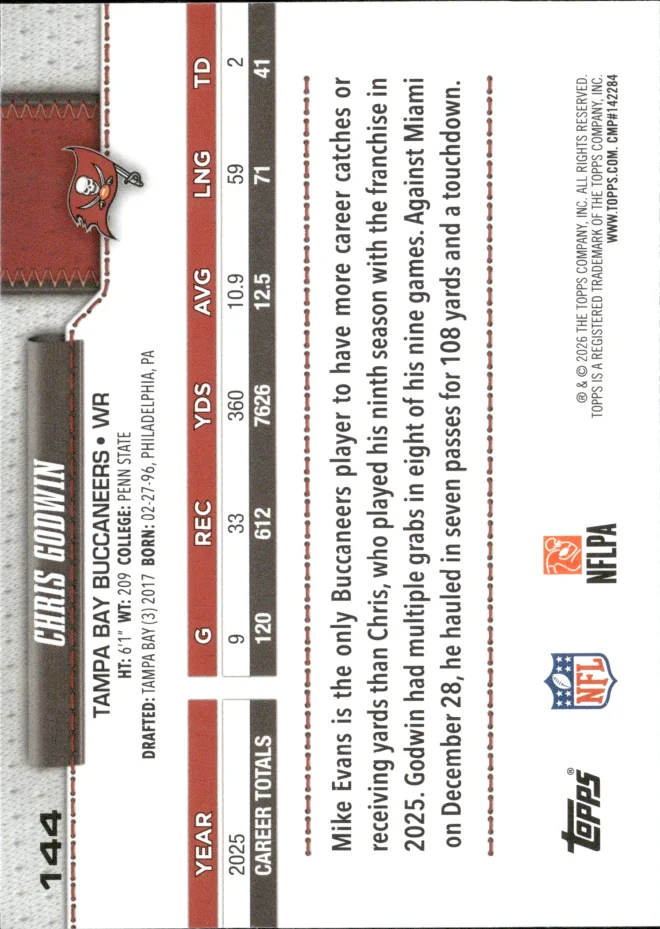 Chris Godwin card back