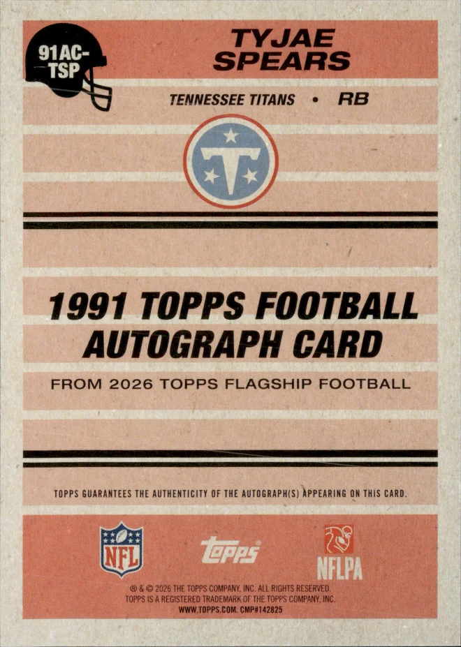 Tyjae Spears card back