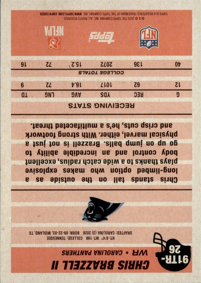 Chris Brazzell II card back