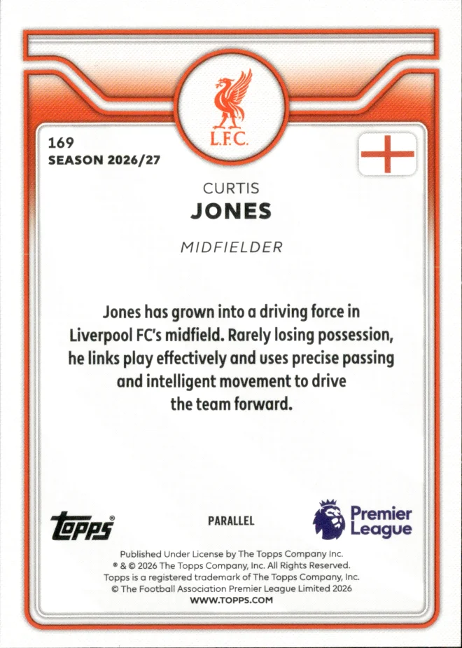 Curtis Jones card back