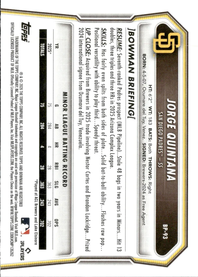 Jorge Quintana card back