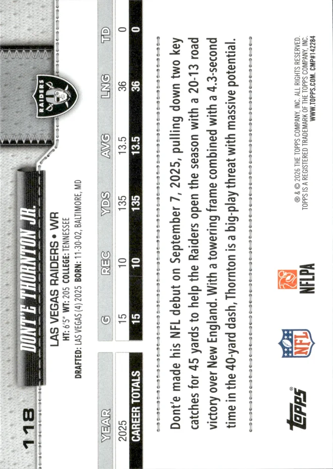 Dont'e Thornton Jr. card back