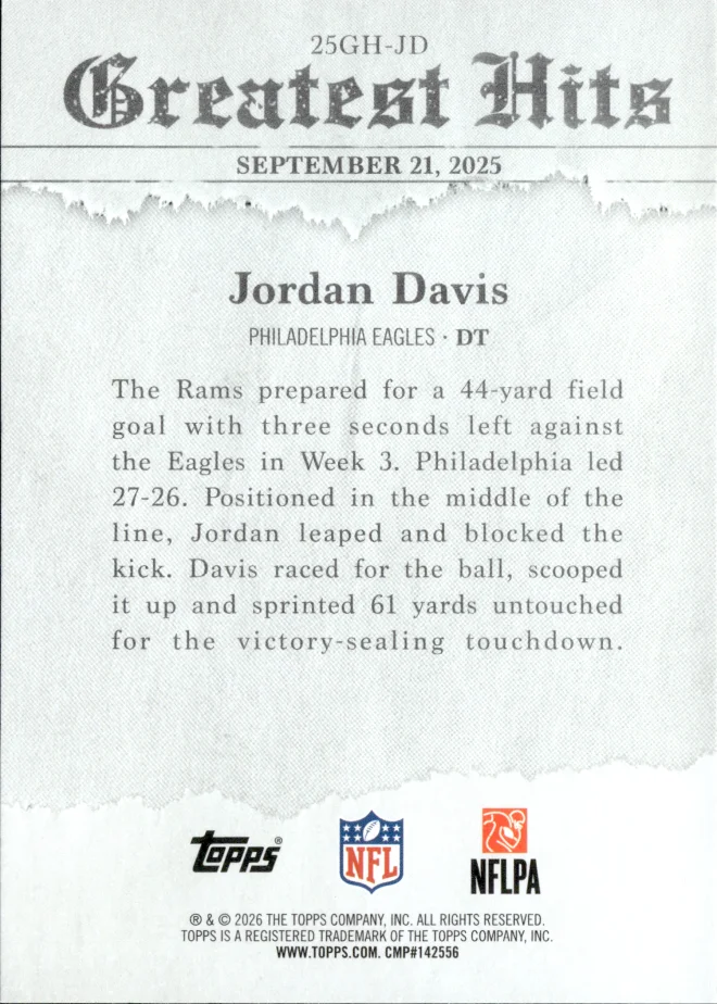 Jordan Davis card back