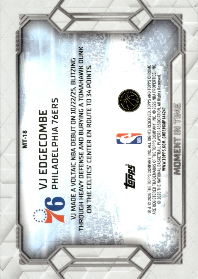 VJ Edgecombe card back