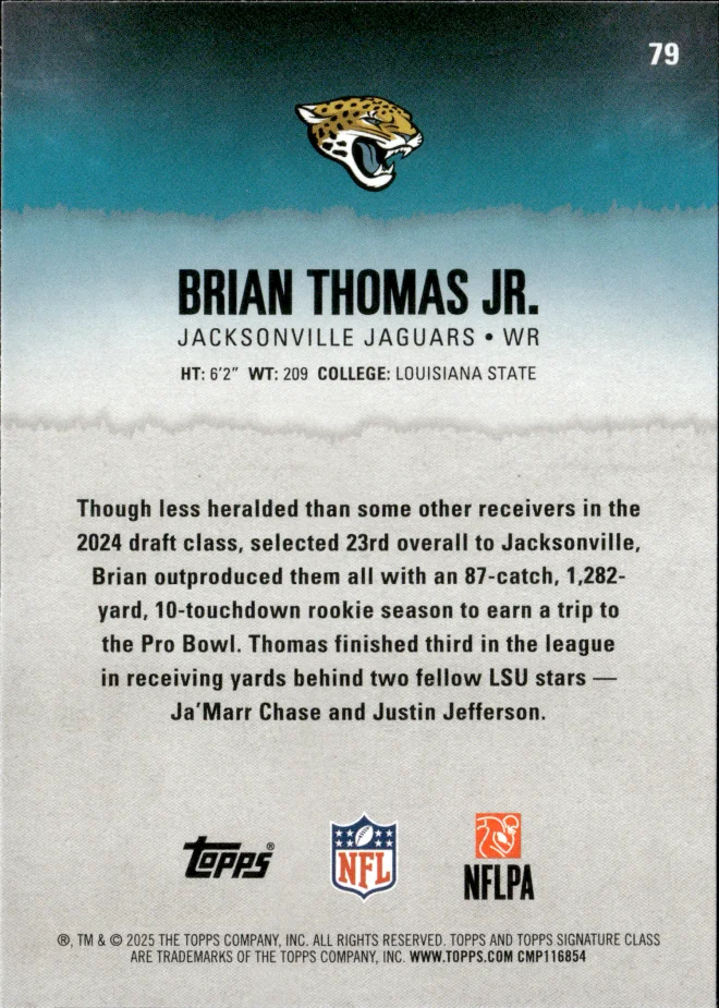 Brian Thomas Jr. card back