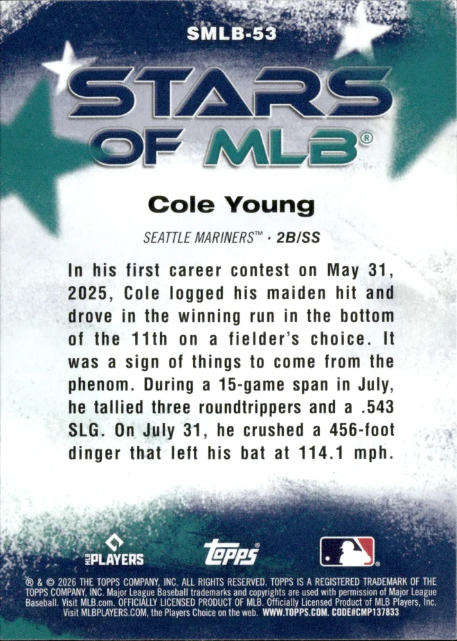 Cole Young card back