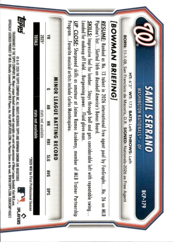 Samil Serrano card back