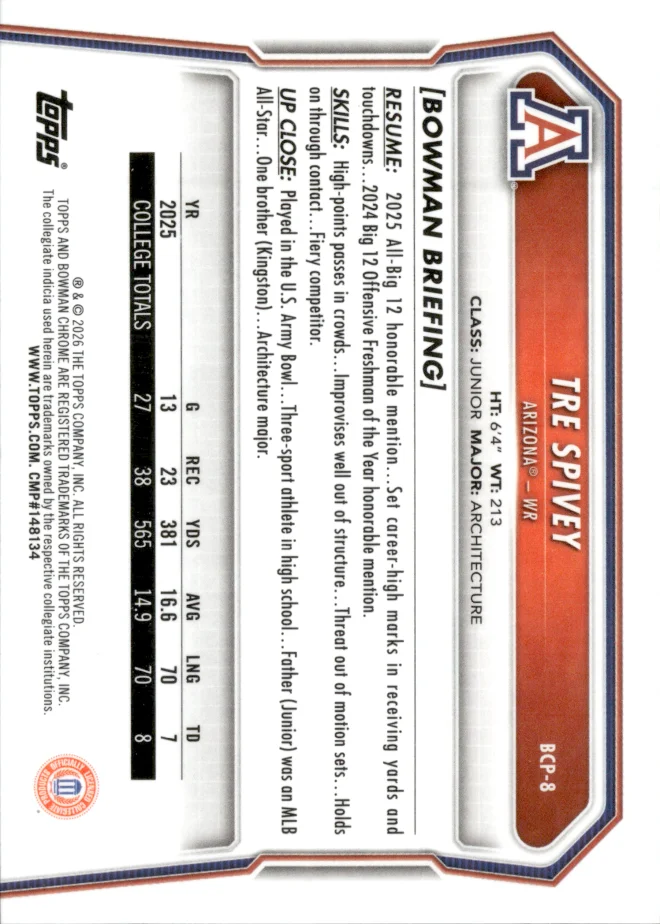 Tre Spivey card back