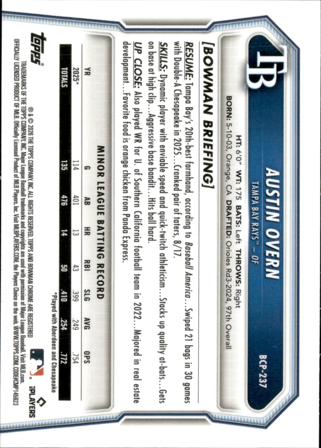 Austin Overn card back
