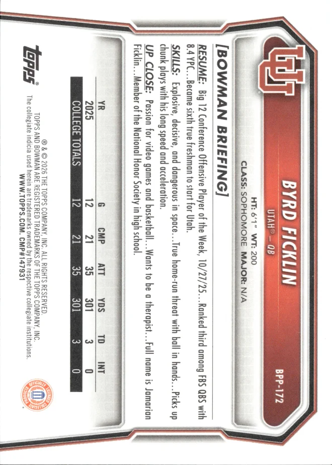 Byrd Ficklin card back