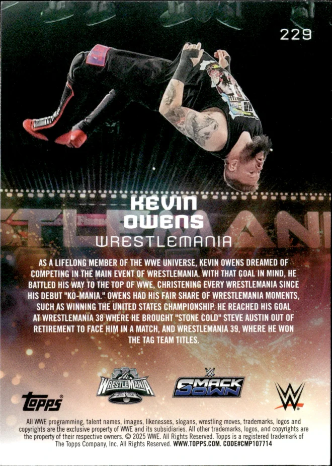 Kevin Owens card back