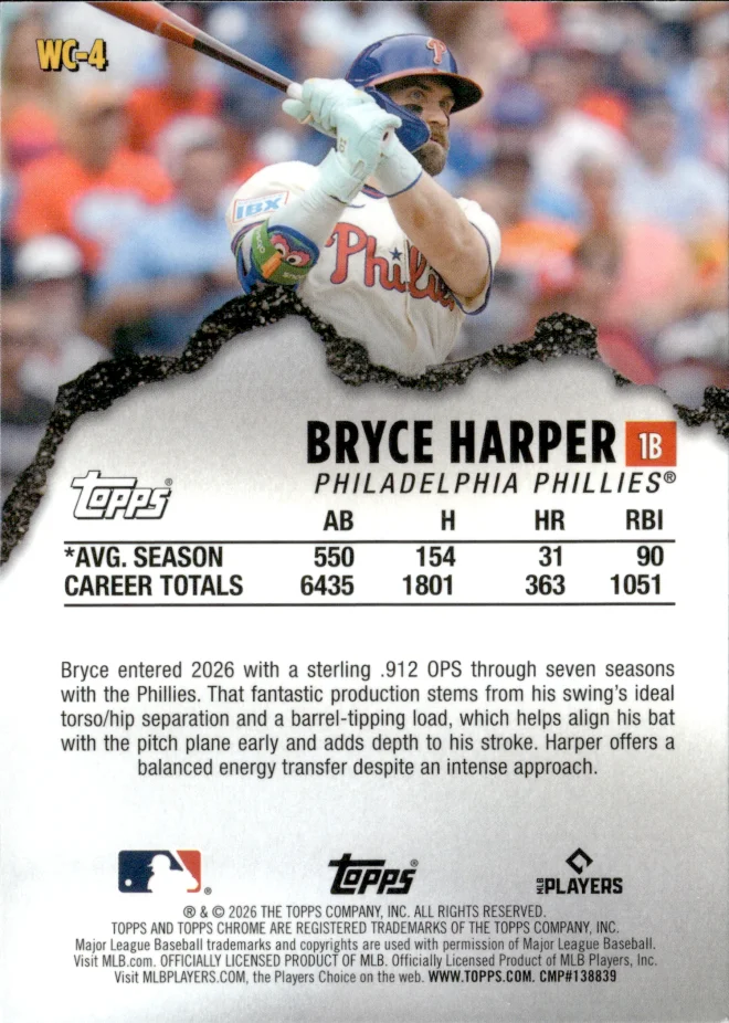 Bryce Harper card back