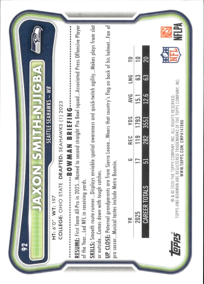 Jaxon Smith-Njigba card back