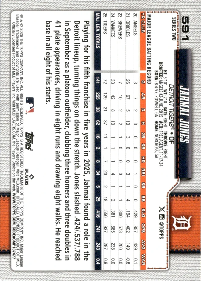 Jahmai Jones card back