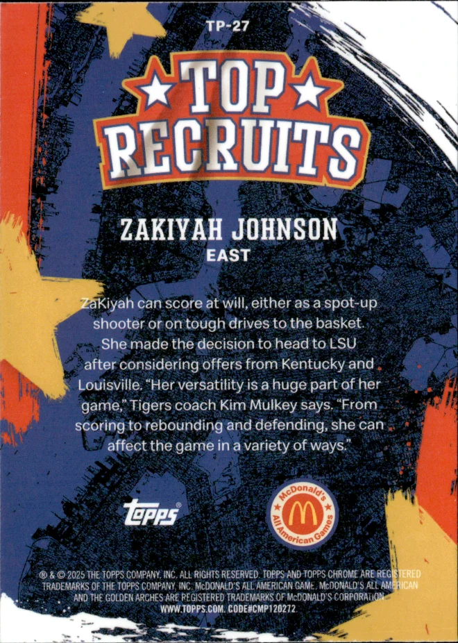 ZaKiyah Johnson card back