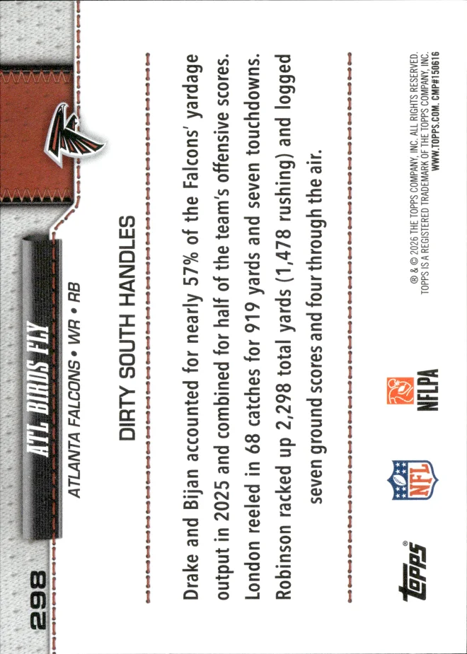 Drake London / Bijan Robinson card back