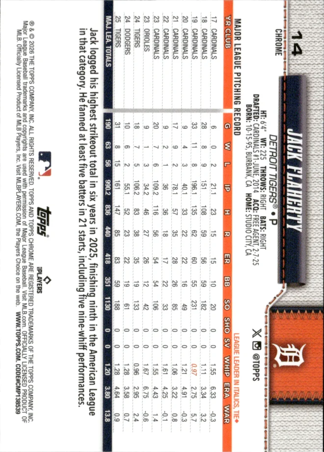 Jack Flaherty card back