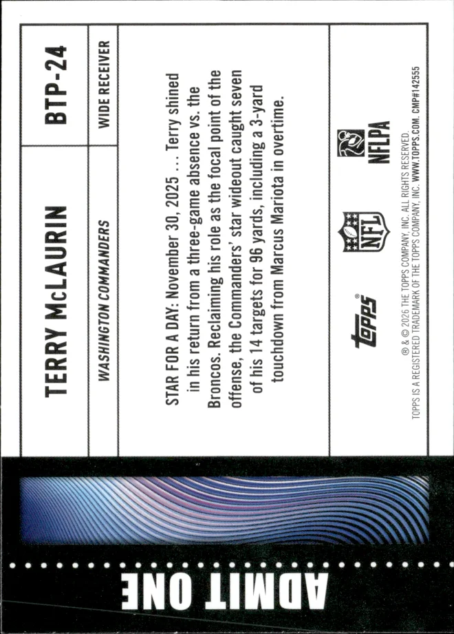 Terry McLaurin card back