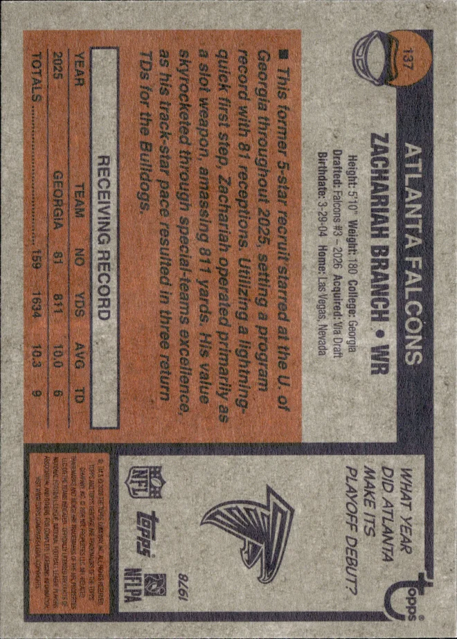 Zachariah Branch card back