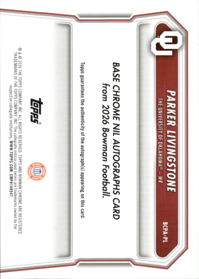 Parker Livingstone card back