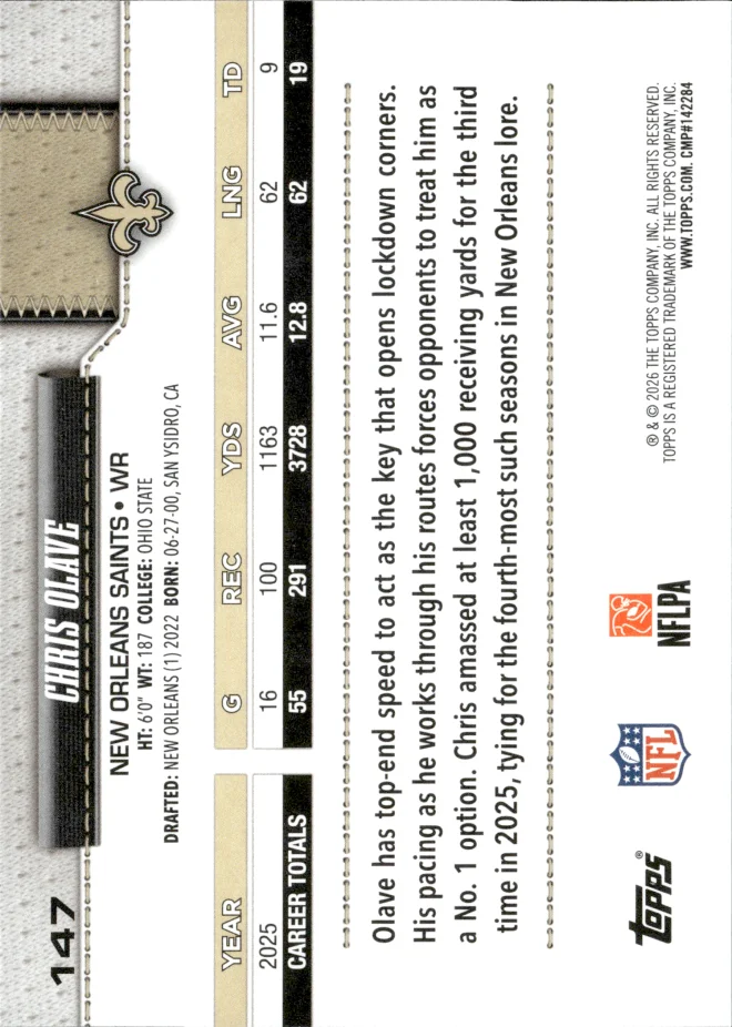Chris Olave card back