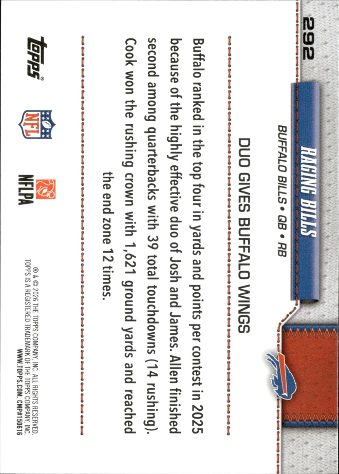 Josh Allen / James Cook card back
