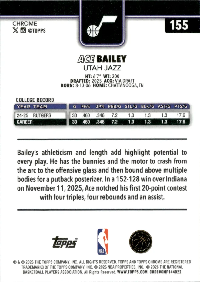 Ace Bailey card back